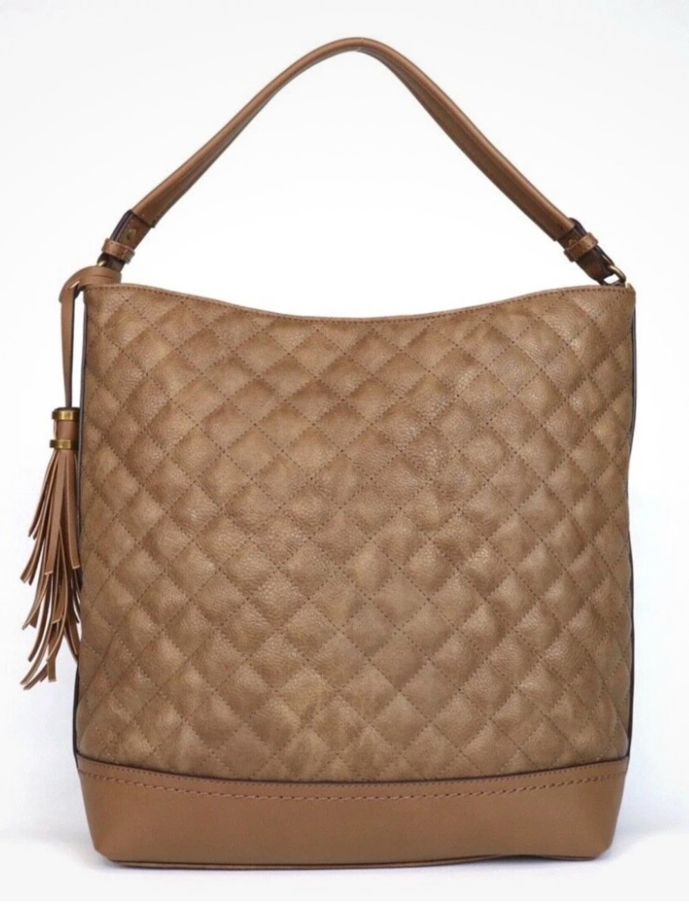 DARCY MARKS LONDON VEGAN LEATHER HANDBAG BROWN TAUPE